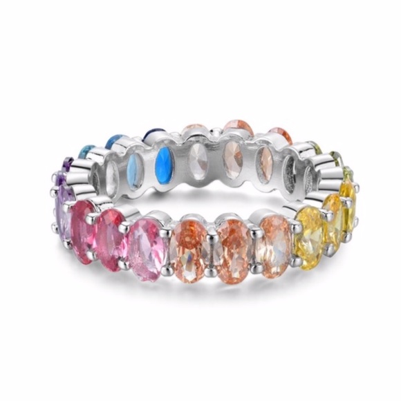 RAINBOW ETERNITY RING 🌈 - Picture 3 of 6